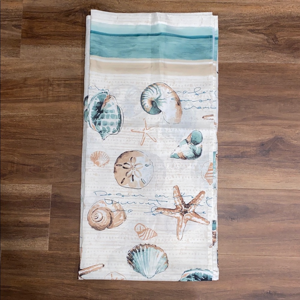 Home Classics Coastal Shower Curtain Starfish, Sand Dollars, Shells